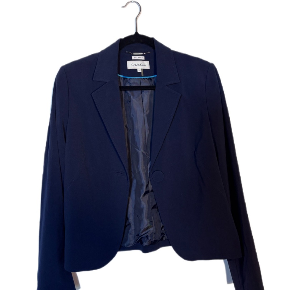 Calvin Klein Women's Dark Navy Single-Button Blazer, size 10